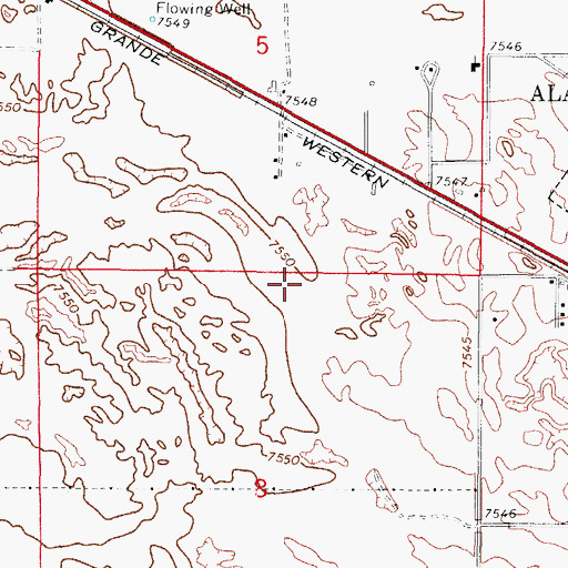 Topographic Map of Colorado State Patrol District 5 Southwest Colorado, CO