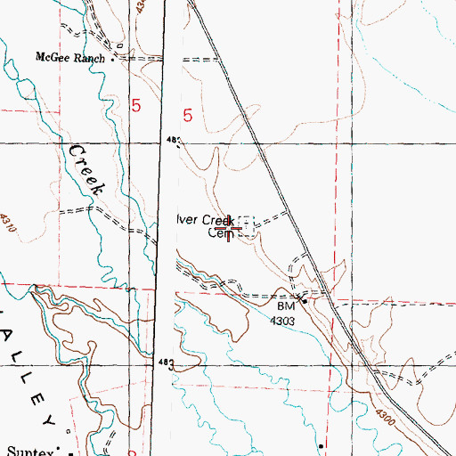 Topographic Map of Silver Creek Cemetery, OR