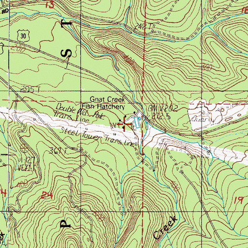 Topographic Map of Gnat Creek Fish Hatchery, OR