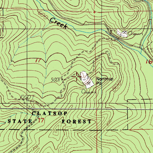 Topographic Map of Northrup Pit, OR