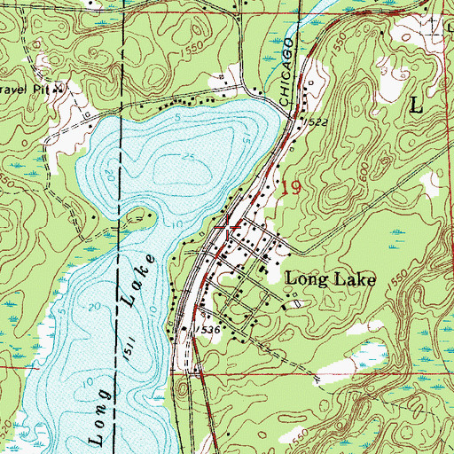 Topographic Map of Long Lake Fire and Rescue, WI