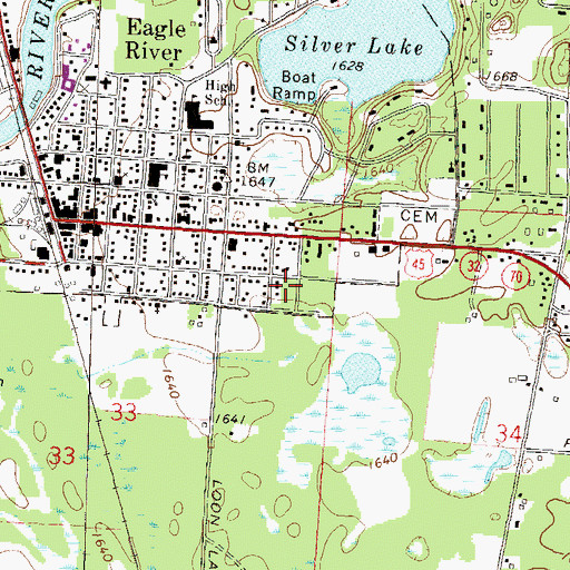 Topographic Map of Eagle River Joint Municipal Fire Commission, WI