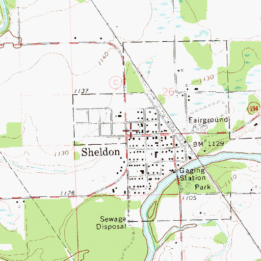 Topographic Map of Sheldon Fire Protection District, WI