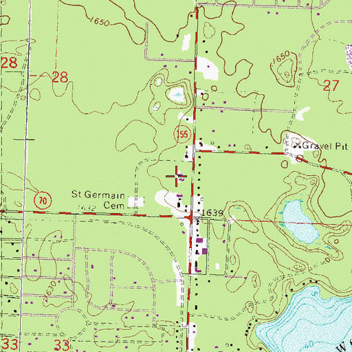 Topographic Map of Saint Germain Fire and Rescue Department, WI