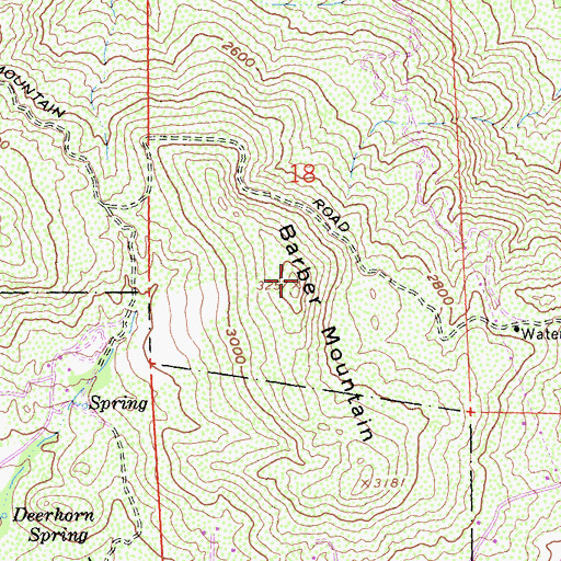 Topographic Map of Barber Mountain, CA