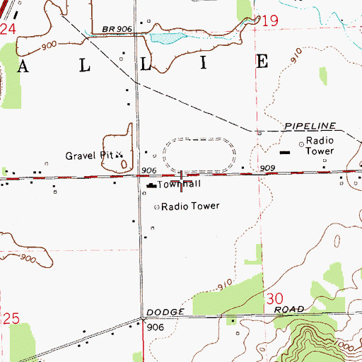 Topographic Map of Chippewa Fire District Station 1, WI