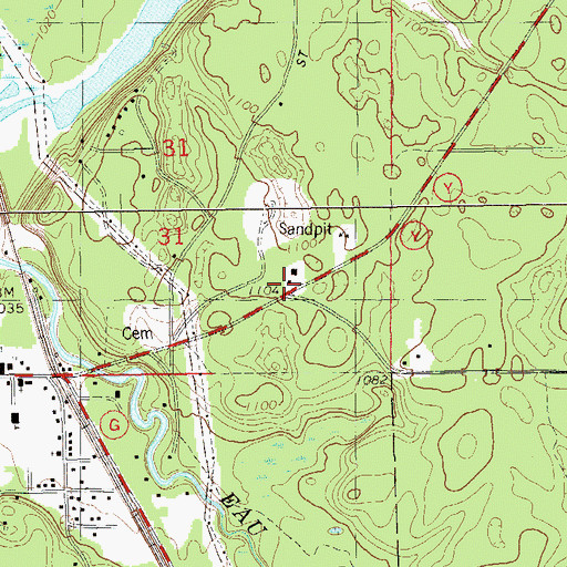 Topographic Map of Gordon Volunteer Fire Department, WI