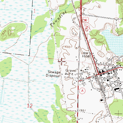 Topographic Map of Three Lakes Volunteer Fire Department, WI