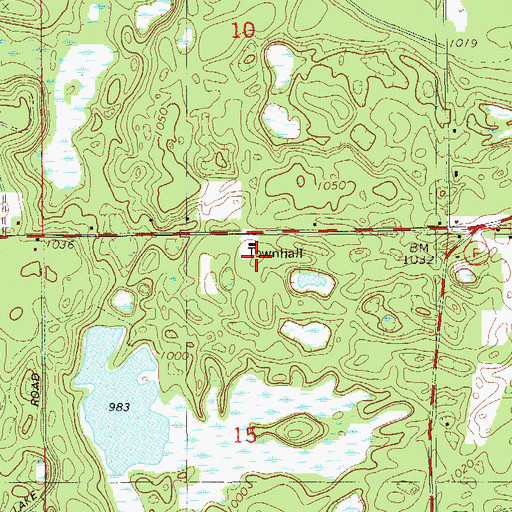 Topographic Map of Chicog Volunteer Fire Department, WI