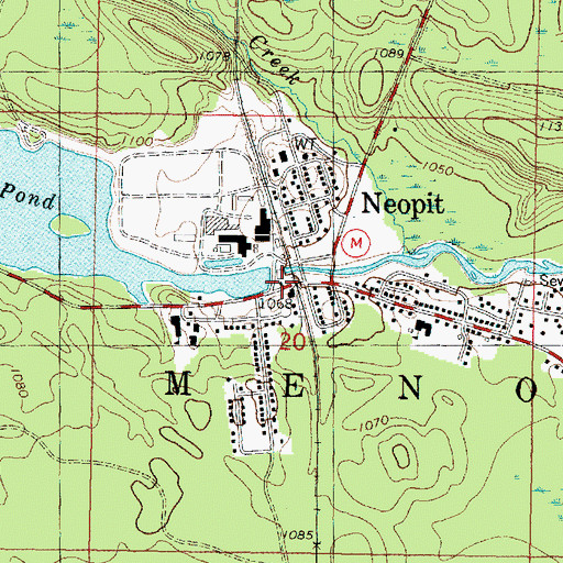 Topographic Map of Neopit Fire Department, WI