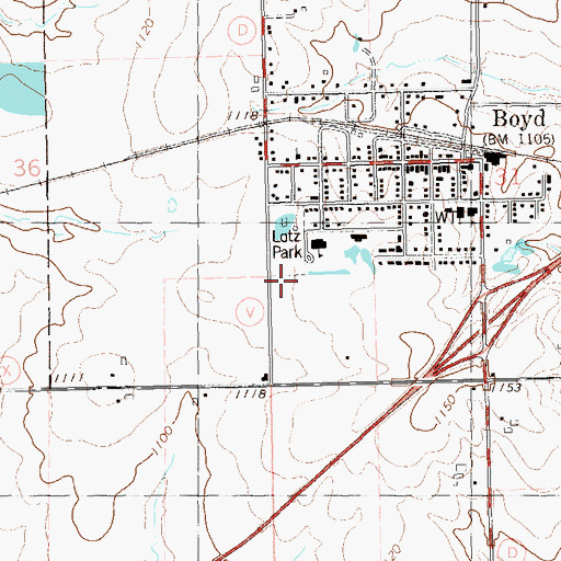 Topographic Map of Boyd Edson Delmar Volunteer Fire Department Ambulance and Rescue, WI