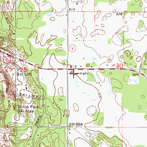 Topographic Map of Saint Joseph Volunteer Fire and Rescue Department, WI