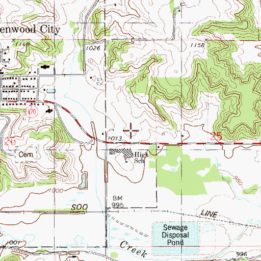 Topographic Map of Glenwood City Volunteer Fire Department, WI