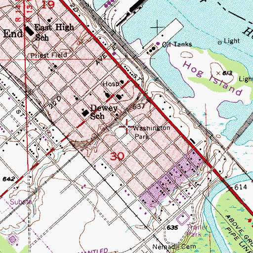 Topographic Map of Superior Fire Department Station 3, WI