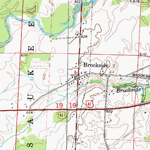 Topographic Map of Pensaukee Fire Department, WI