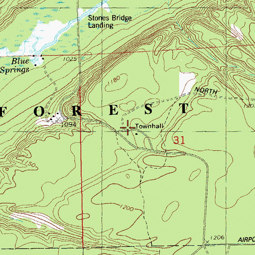 Topographic Map of Highland Volunteer Fire Department, WI