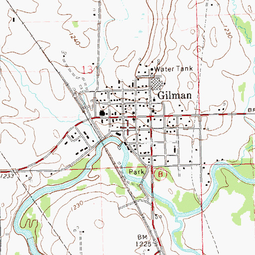Topographic Map of Gilman Rural Volunteer Fire Department, WI