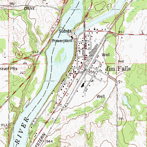 Topographic Map of Anson Fire Department, WI