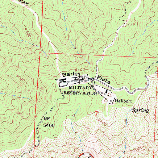 Topographic Map of Barley Flats, CA