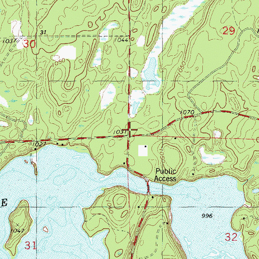Topographic Map of Wascott Fire Department, WI