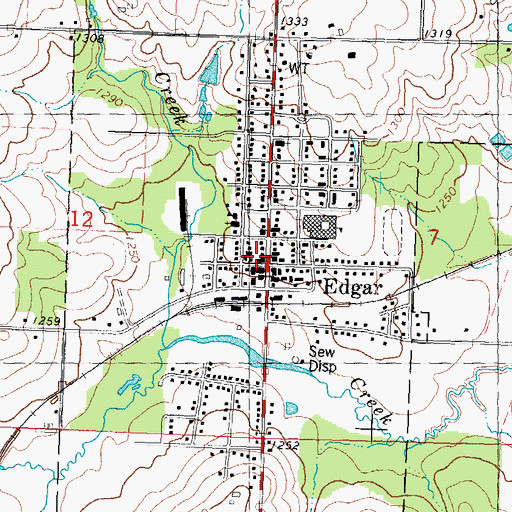Topographic Map of Edgar Volunteer Fire Department, WI