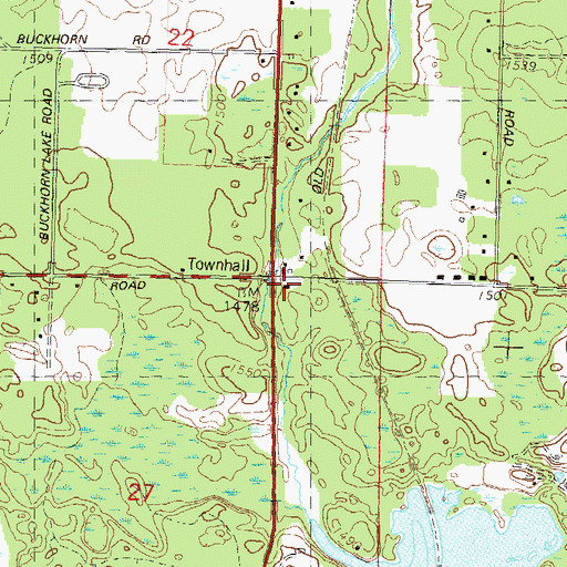 Topographic Map of Nokomis Volunteer Fire Department Station 2, WI