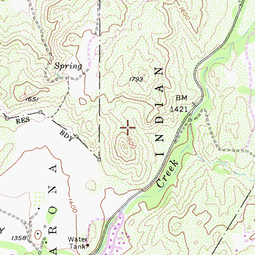 Topographic Map of Barona Indian Reservation, CA