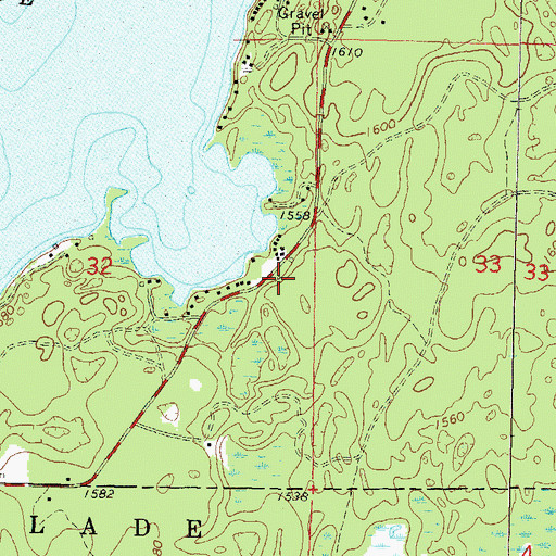 Topographic Map of Pickerel Volunteer Fire and Rescue Station 1, WI