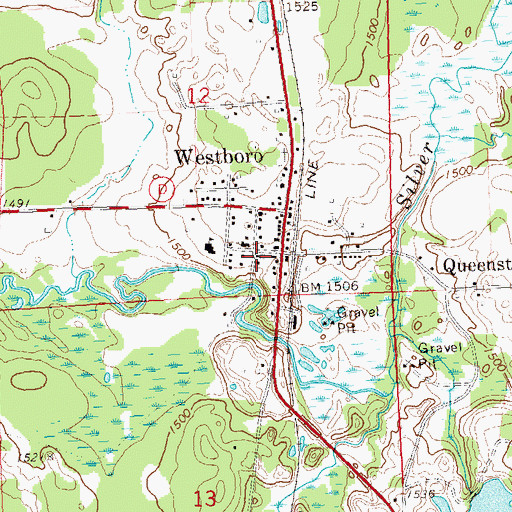 Topographic Map of Westboro Volunteer Fire Department, WI