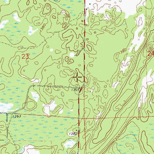 Topographic Map of Town of Round Lake Fire Department - Station 2, WI