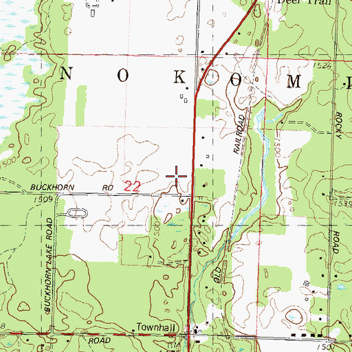 Topographic Map of Nokomis Volunteer Fire Department, WI