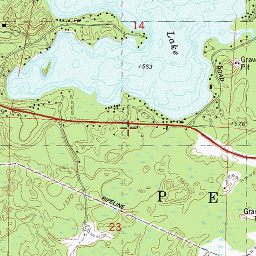 Topographic Map of Pelican Fire and Rescue Department, WI