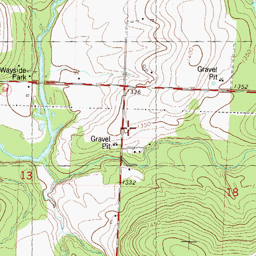 Topographic Map of Pine River Volunteer Fire Department, WI