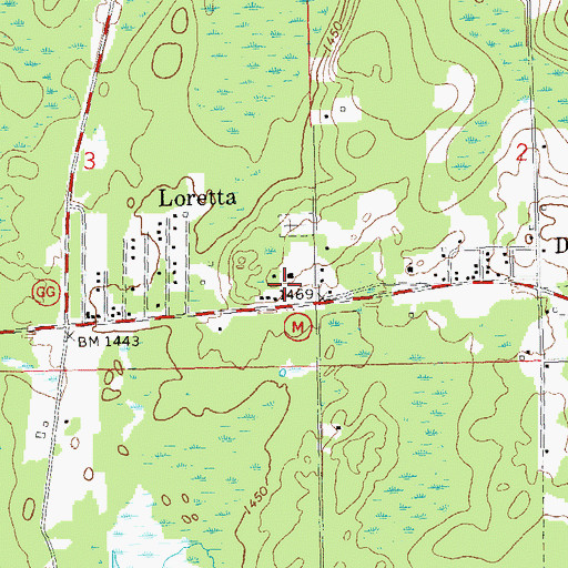 Topographic Map of Draper Volunteer Fire Department, WI
