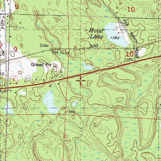 Topographic Map of Crescent Fire Department Station 1, WI