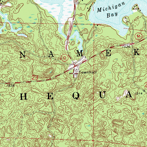 Topographic Map of Namakagon Volunteer Fire Department, WI
