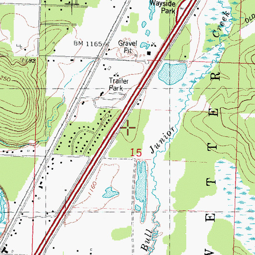 Topographic Map of Kronenwetter Village Fire Department, WI