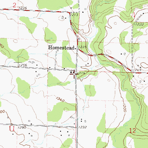 Topographic Map of Homestead Volunteer Fire Department, WI