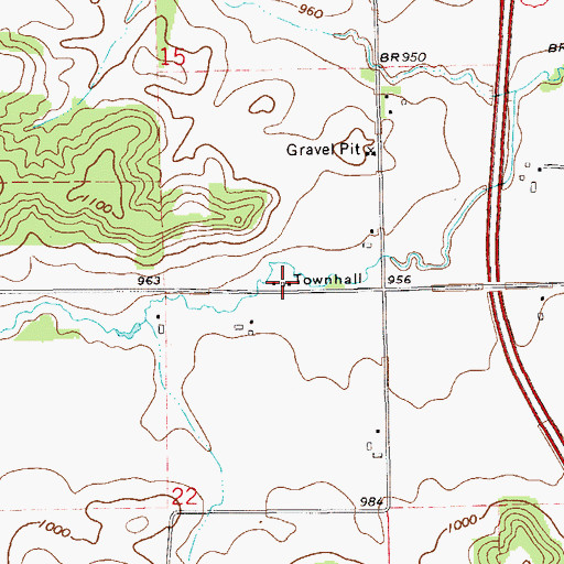 Topographic Map of Tilden Volunteer Fire Department, WI