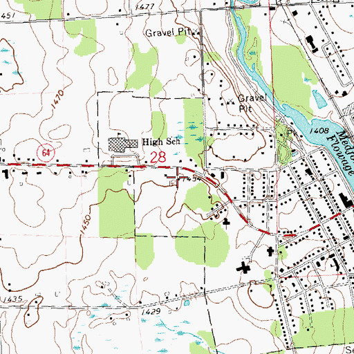 Topographic Map of Medford Area Fire Department, WI