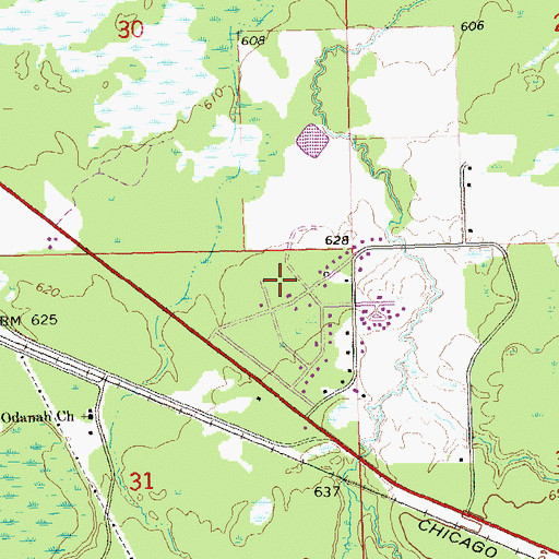 Topographic Map of Bad River Volunteer Fire Department, WI