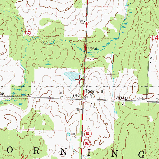 Topographic Map of Corning Volunteer Fire Department, WI