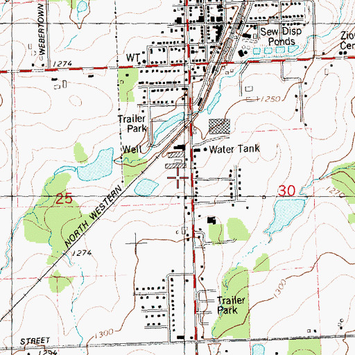 Topographic Map of Stratford Area Fire Department Station 1, WI