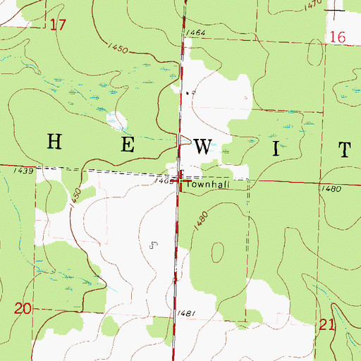 Topographic Map of Hewitt Township Volunteer Fire Department, WI