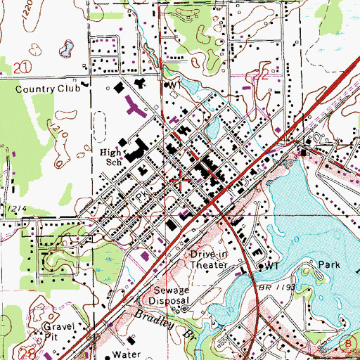 Topographic Map of Hayward City Fire Department, WI