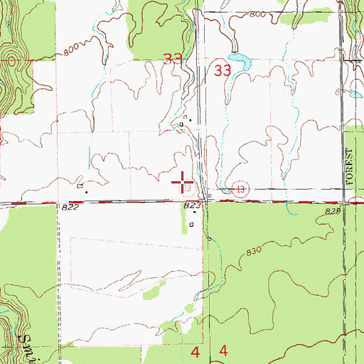 Topographic Map of Cloverland Volunteer Fire Department, WI