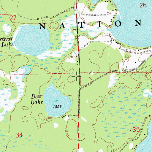 Topographic Map of Pike Lake Fire Department, WI