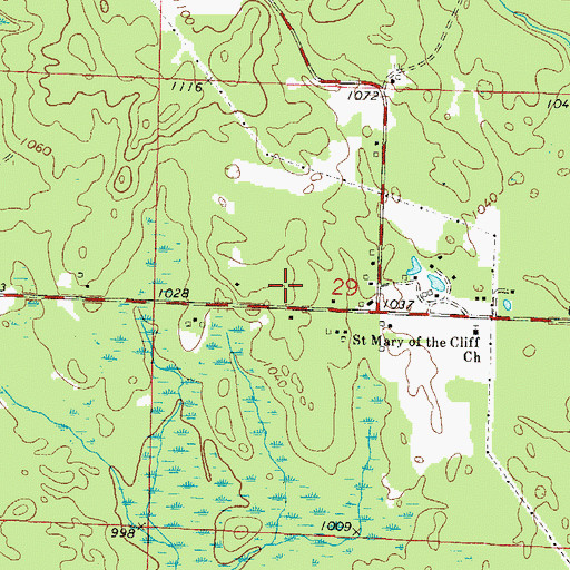 Topographic Map of Silver Cliff Volunteer Fire Department, WI