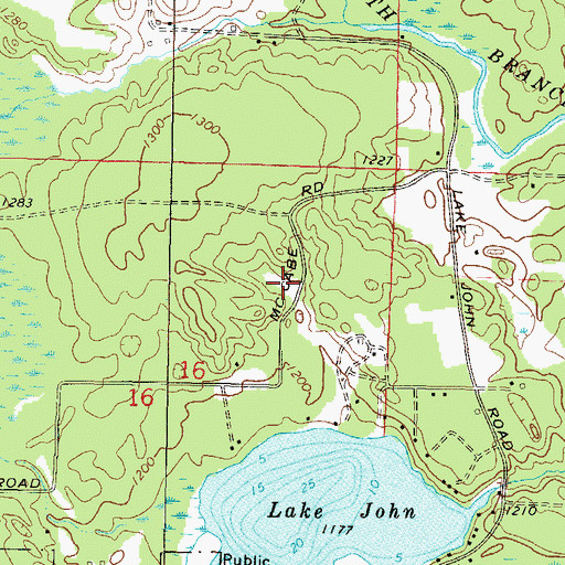 Topographic Map of Lakewood Volunteer Fire Department, WI
