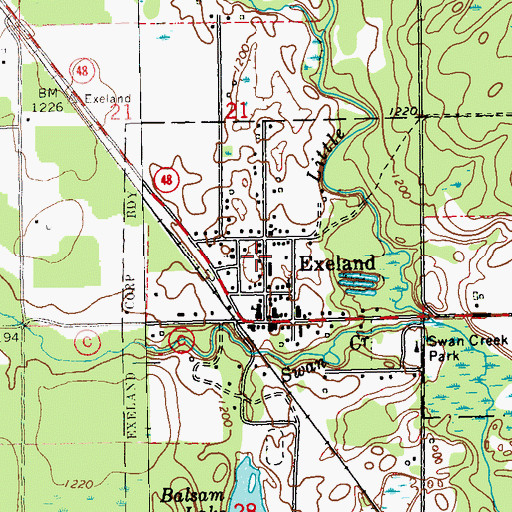 Topographic Map of Exeland Fire Protection District, WI